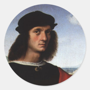 Sticker Rond Portrait d'Agnolo Doni par Raphael Sanzio