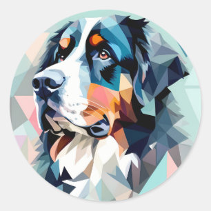 Sticker Rond Portrait de chien élégant montagne bernaise