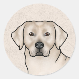 Sticker Rond Portrait de chien Lab adorable Retriever Labrador 