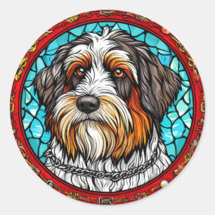 Sticker Rond Portrait de chien mignon
