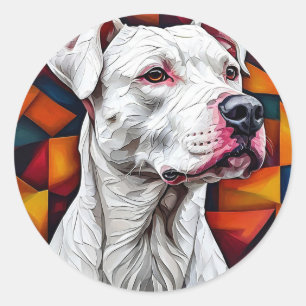 Sticker Rond Portrait de chien mignon
