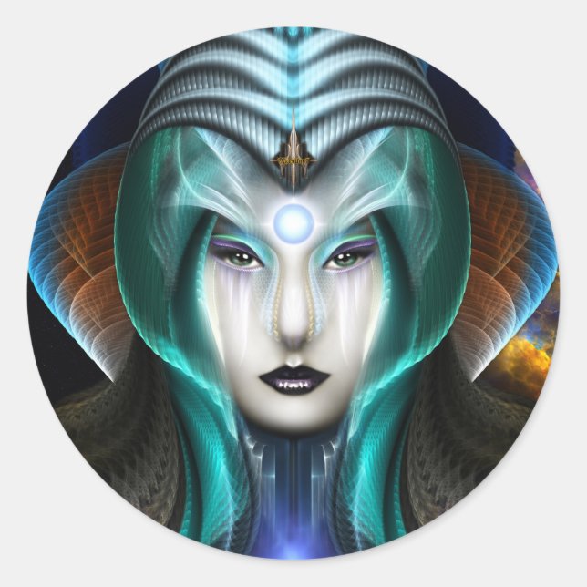 Sticker Rond Portrait De Cyiria (Devant)