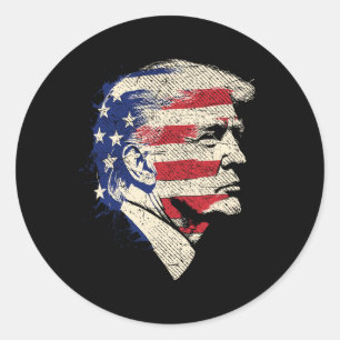 Sticker Rond Portrait de Donald Trump