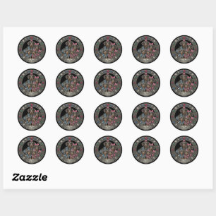 Sticker Rond Portrait de famille de Dachshund déchaînés