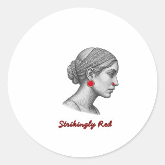 Sticker Rond Portrait de Femme Élégante