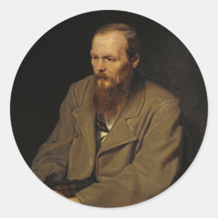 Sticker Rond Portrait de Fyodor Dostoyevsky par Vasily Perov