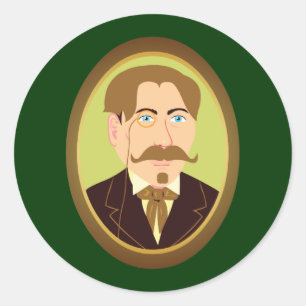 Sticker Rond Portrait de Gentleman victorien