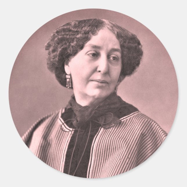 Sticker Rond Portrait de George Sand par Nadar (Devant)