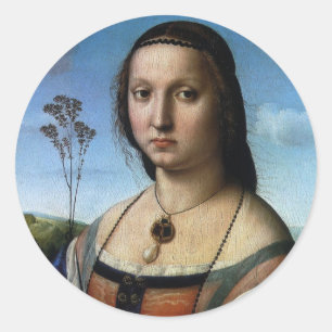 Sticker Rond Portrait de Maddalena Doni par Raphael Sanzio