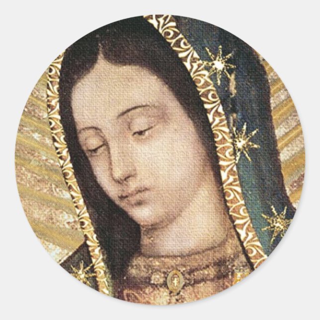 Sticker Rond Portrait De Notre-Dame De Guadalupe (Devant)