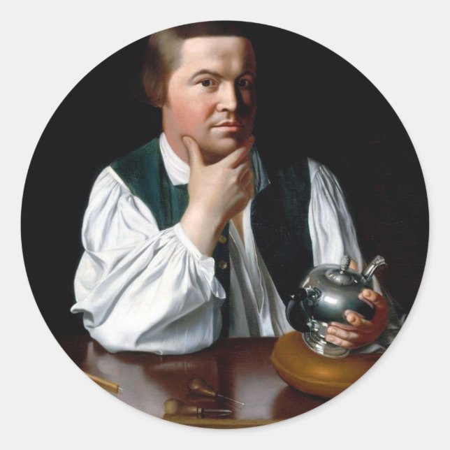 Sticker Rond Portrait de Paul Revere (Devant)