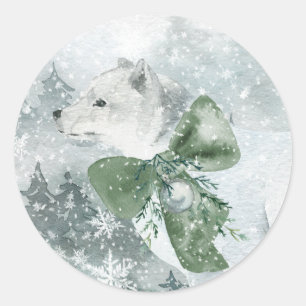 Sticker Rond Portrait de vacances du renard arctique de la forê