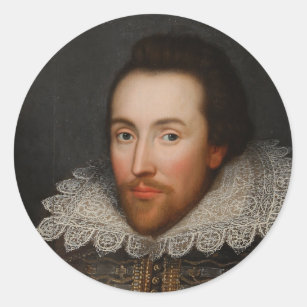 Sticker Rond Portrait de William Shakespeare Cobbe circa 1610