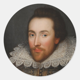 Sticker Rond Portrait de William Shakespeare Cobbe circa 1610