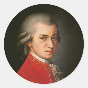 Sticker Rond Portrait de Wolfgang Amadeus Mozart