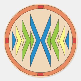 Sticker Rond Portrait des Indiens