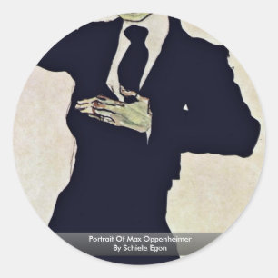 Sticker Rond Portrait d'Oppenheimer maximum par Schiele Egon