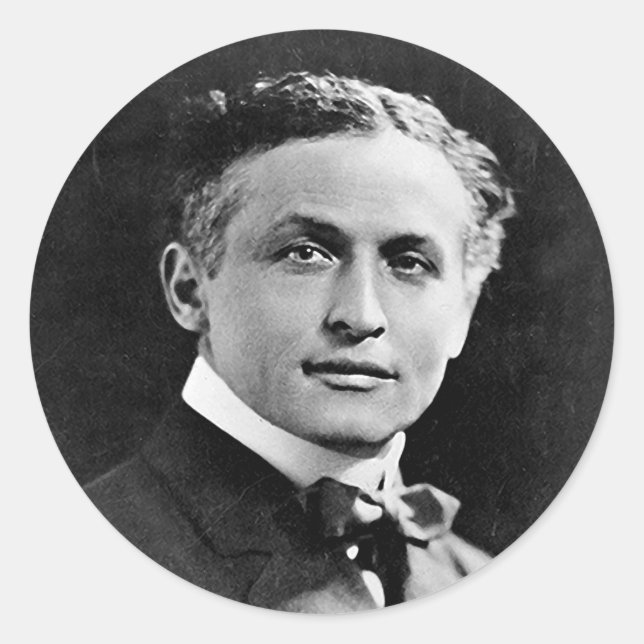 Sticker Rond Portrait du magicien américain Harry Houdini (Devant)