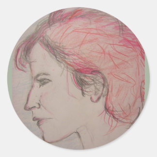 Sticker Rond portrait fille rocker