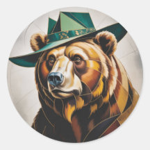 Portrait géométrique Abstrait de l'ours cubain