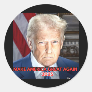 Sticker Rond Portrait Inaugural Du Président Dona 2025