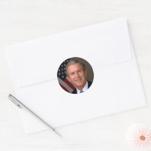 Sticker Rond Portrait officiel du président George W. Bush