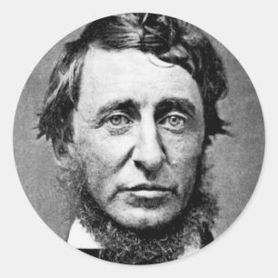 Sticker Rond Portrait Photographie de Henry David Thoreau