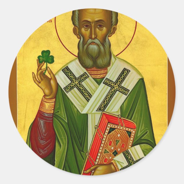 Sticker Rond Portrait Saint Patrick (Devant)