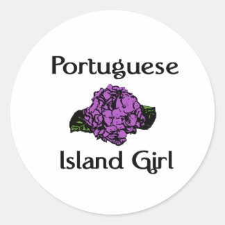 Sticker Rond Portugaise Ile Girl ~ Purple Hydrangea