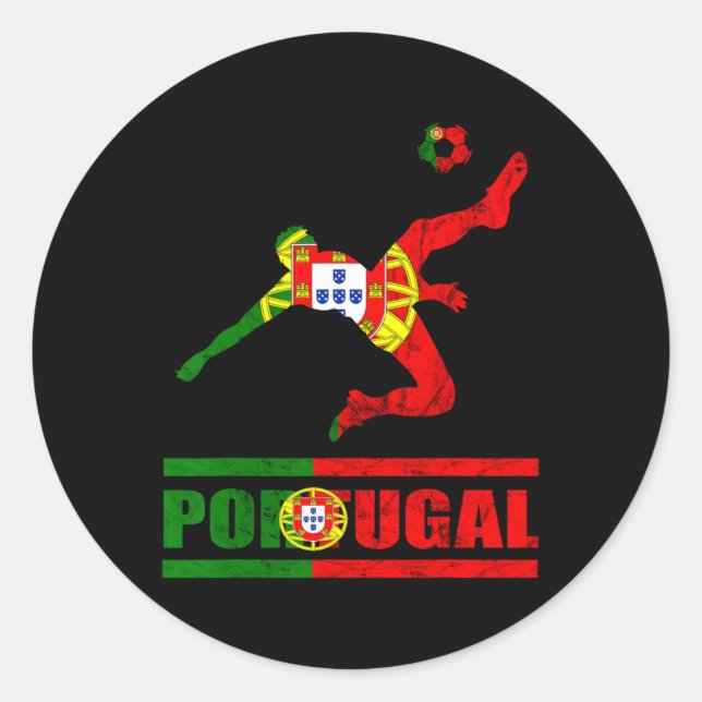Sticker Rond Portuguese Flag Portugal Soccer Portuguese Pride P (Devant)