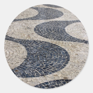 Sticker Rond Portuguese Pavé, Lisbon, Portugal