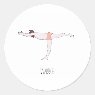 Sticker Rond Pose de guerrier