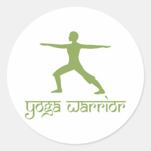 Sticker Rond Pose de guerrier de yoga