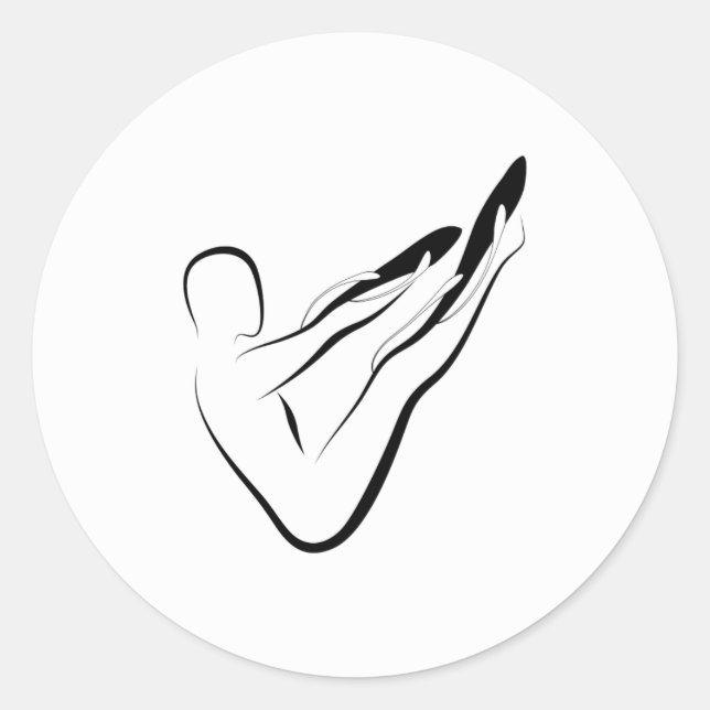 Sticker Rond Pose de Pilates (Devant)