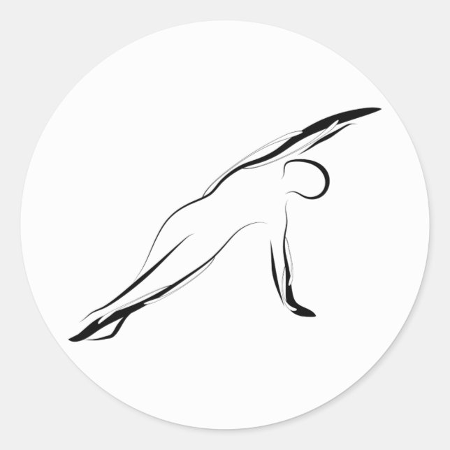 Sticker Rond Pose de Pilates (Devant)