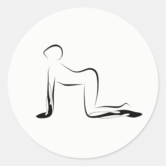 Sticker Rond Pose de yoga (Devant)