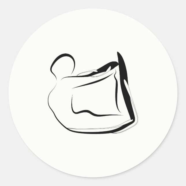 Sticker Rond Pose de yoga (Devant)