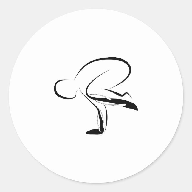 Sticker Rond Pose de yoga (Devant)