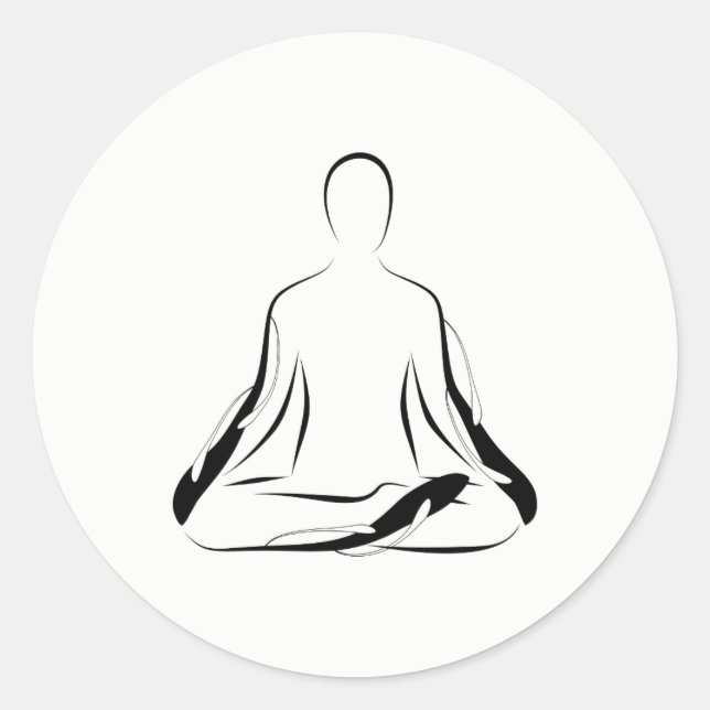 Sticker Rond Pose de yoga (Devant)