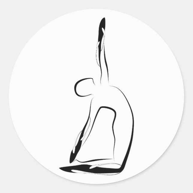 Sticker Rond Pose de yoga (Devant)