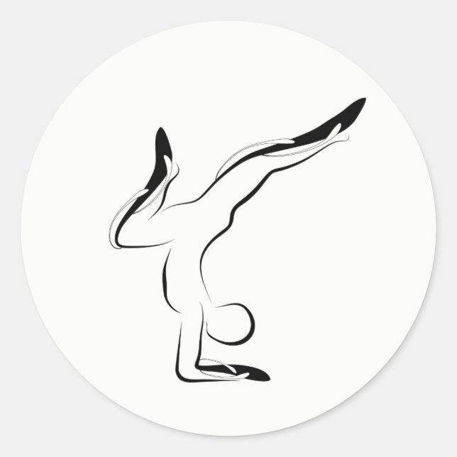 Sticker Rond Pose de yoga (Devant)