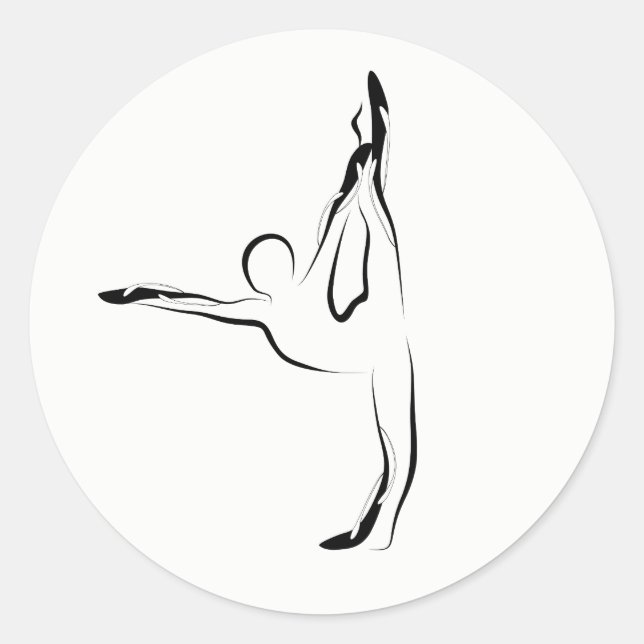 Sticker Rond Pose de yoga (Devant)
