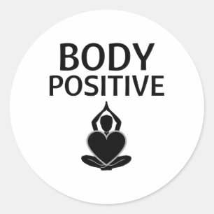 Sticker Rond Pose de yoga paisible et positif pour le corps, am
