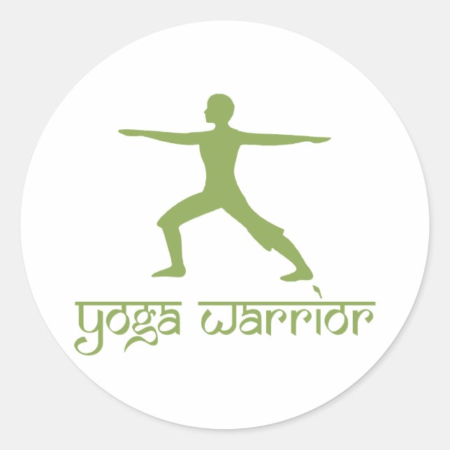 Sticker Rond Pose du guerrier de Yoga (Devant)
