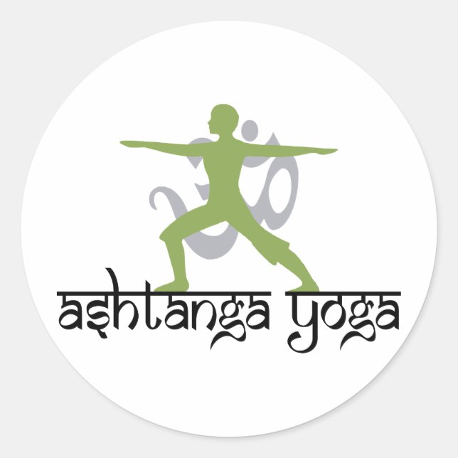 Sticker Rond Pose guerrier Ashtanga Yoga (Devant)