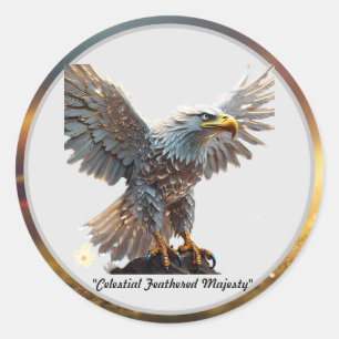 Sticker Rond "Pose resplendissante de l’aigle"