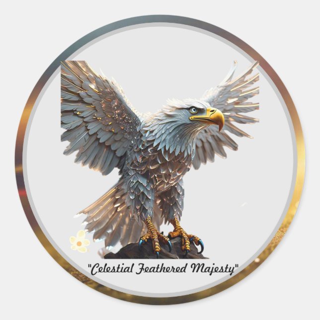 Sticker Rond "Pose resplendissante de l’aigle" (Devant)