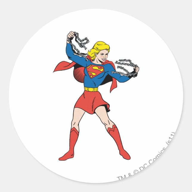 Sticker Rond Pose Supergirl 10 (Devant)
