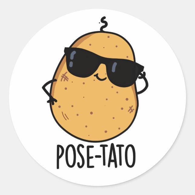 Sticker Rond Pose-tato Blague drôle de pomme de terre  (Devant)