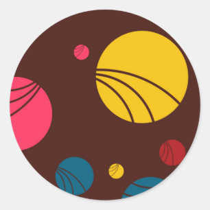 Sticker Rond Positif, ludique, heureux, moderne, cercles cool a